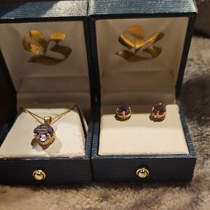Elegant Gold and Amethyst Jewelry Set